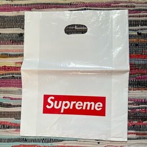 Supreme White Plastic Shopping Bag Red Box Logo